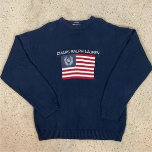 Vintage CHAPS Ralph Lauren Flag Crewneck Sweater